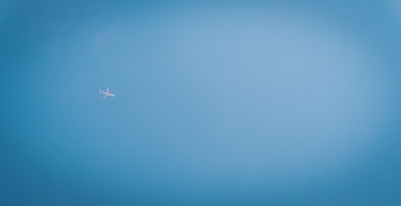 white airplane in the sky