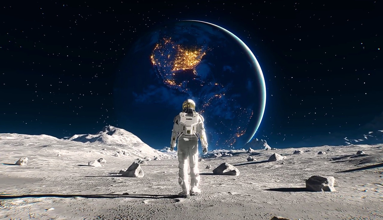 Astronaut Space Moon Moon Surface  - ParallelVision / Pixabay