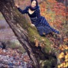 Autumn Tree Trunk Woman Rivulet  - friday2022 / Pixabay