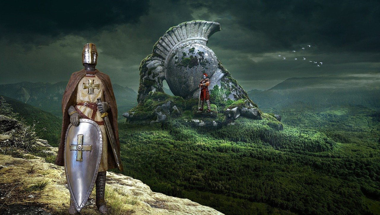 Background Mountains Ruins Knights  - jcoope12 / Pixabay