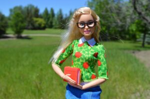barbie doll books glasses blonde 1436476