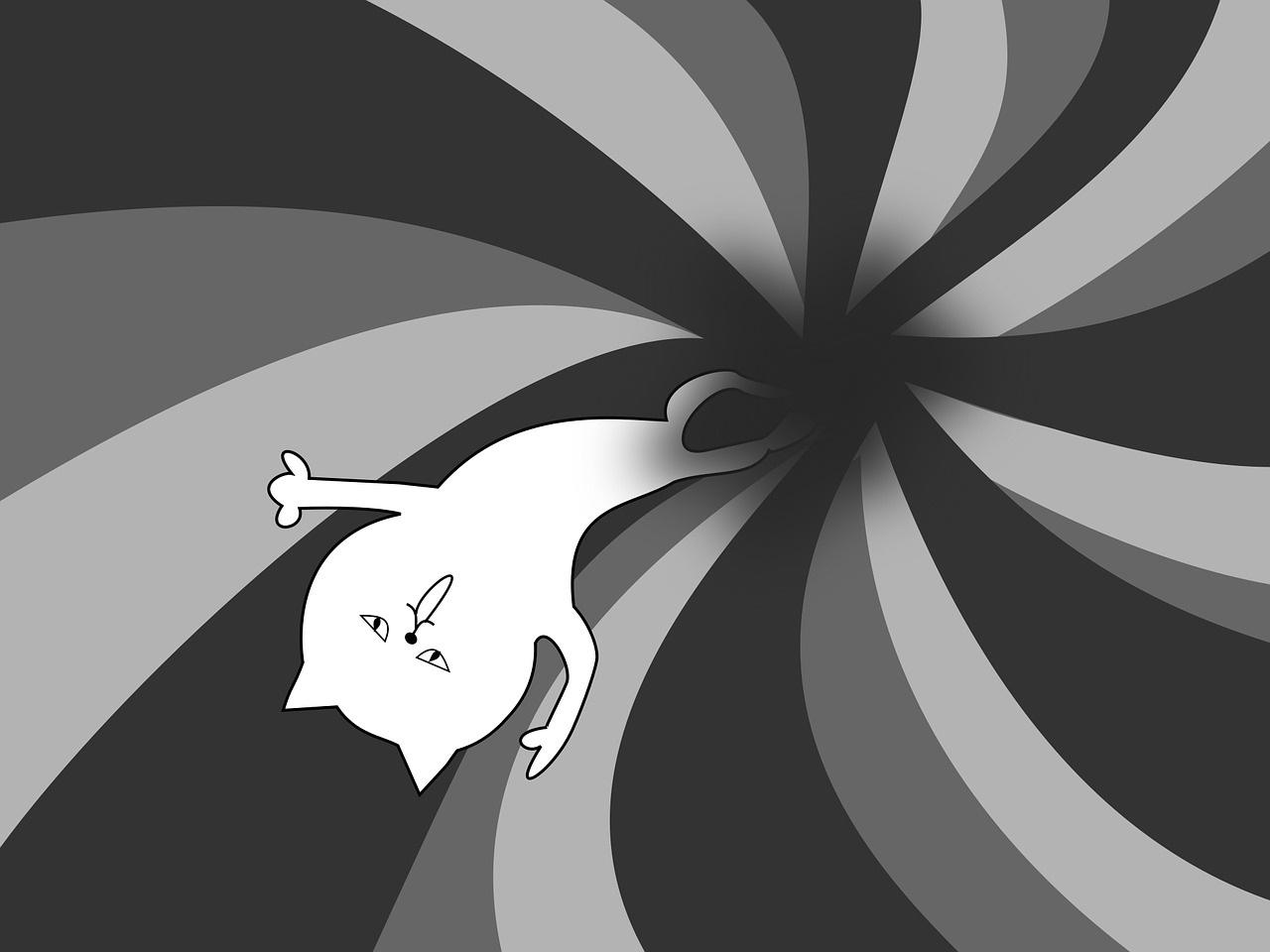 Black Hole Discouragement Fall Cat  - naobim / Pixabay