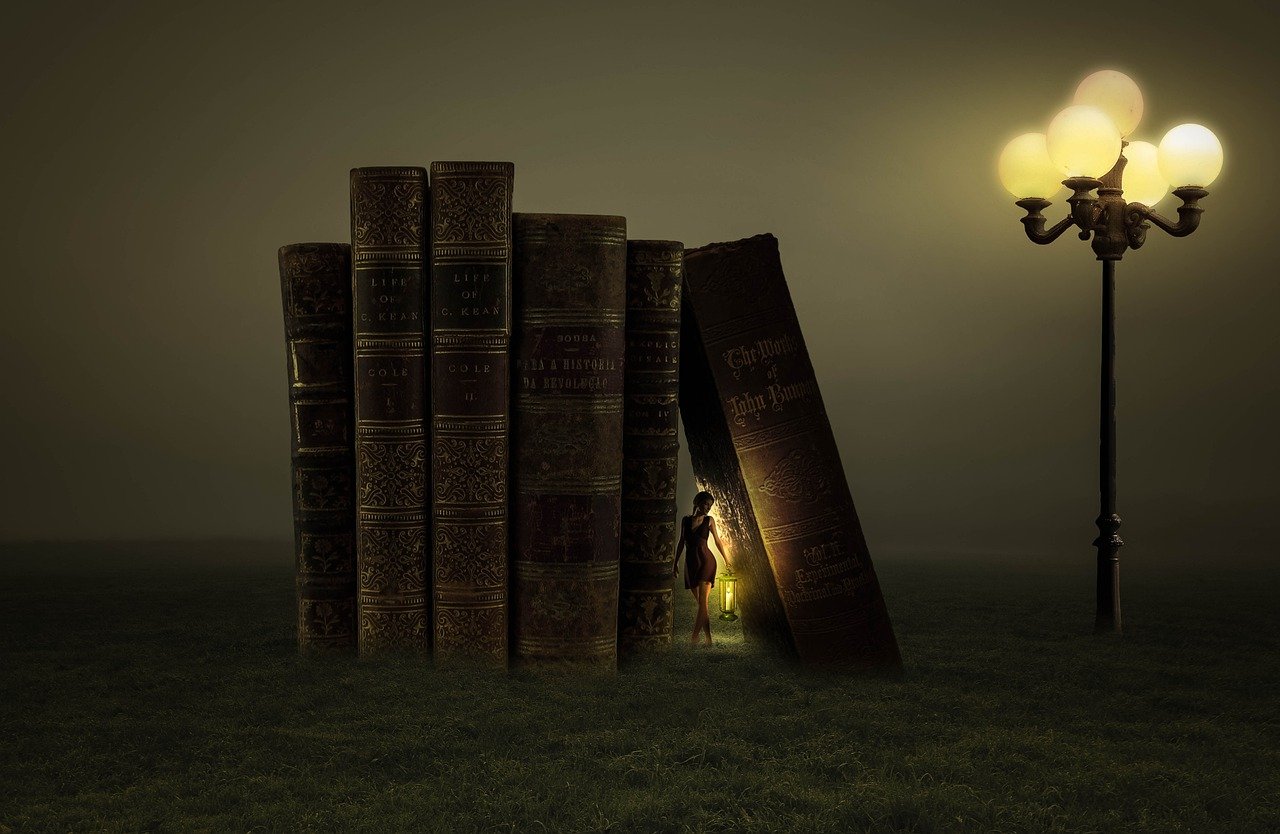 Books Lamps Woman Small Woman  - Willgard / Pixabay