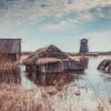 Cabins Houses Windmill Lake Flood  - arkadiy69 / Pixabay