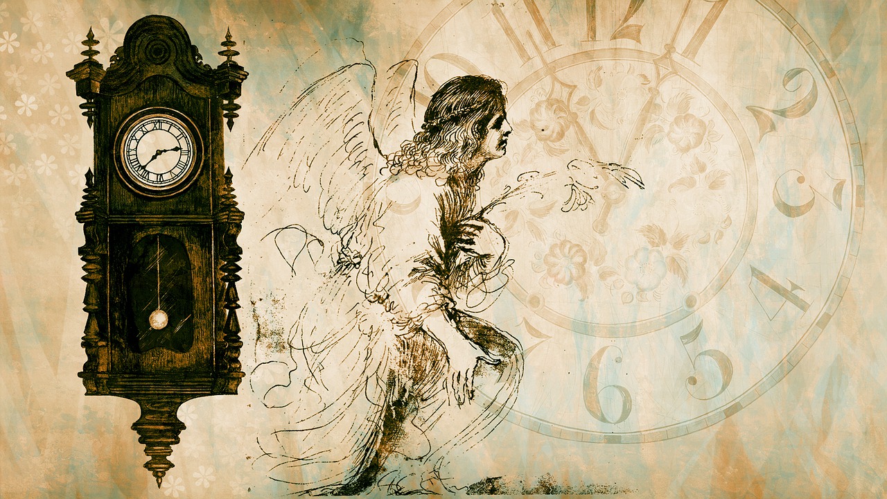 Clock Angel Vintage Time  - chenspec / Pixabay