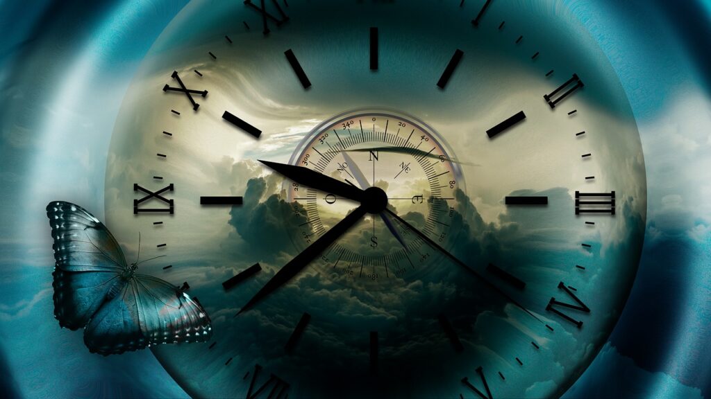 Clock Compass Butterfly Time Hours  - geralt / Pixabay