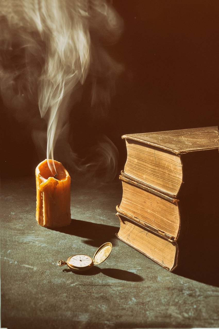 Clock Religion Books Candle  - jazbec / Pixabay