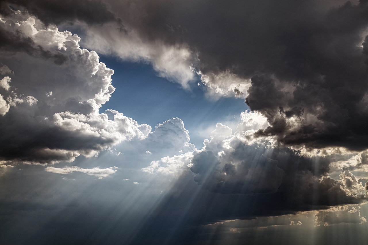 Clouds Sky Blue Sunbeam Rays  - NikolayFrolochkin / Pixabay