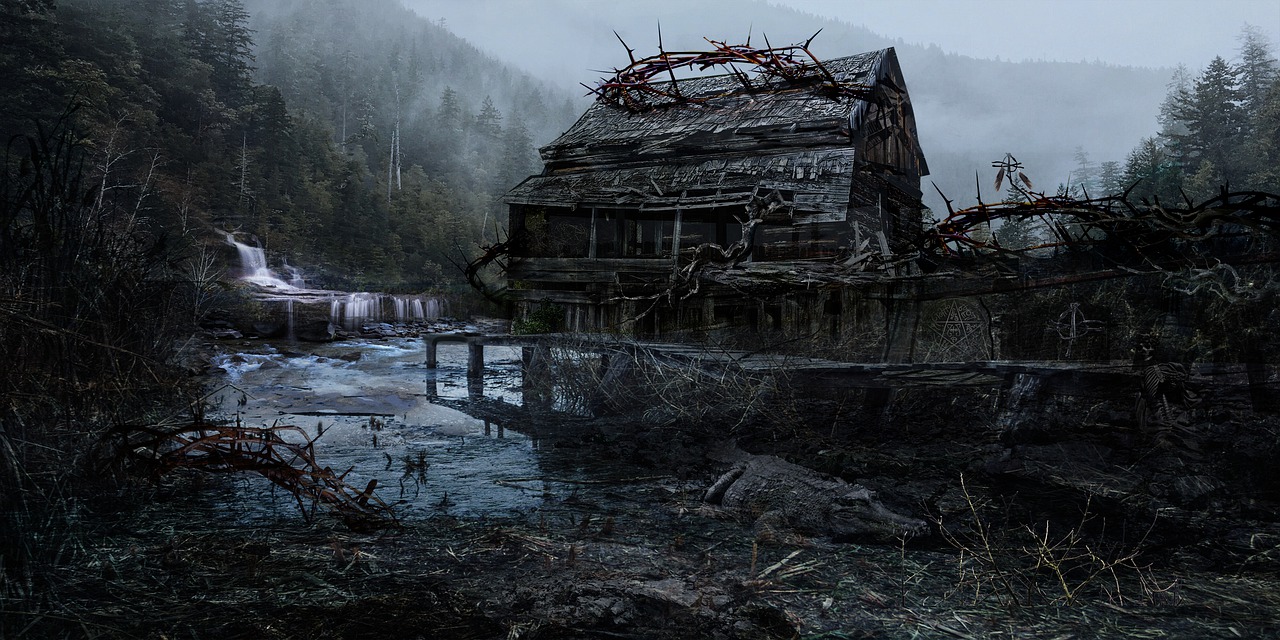 Creepy Forest House Cabin Woods  - SkillzOut / Pixabay