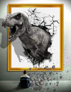 Dinosaur Wall Fantasy Frame Cracks  - firaangella1 / Pixabay