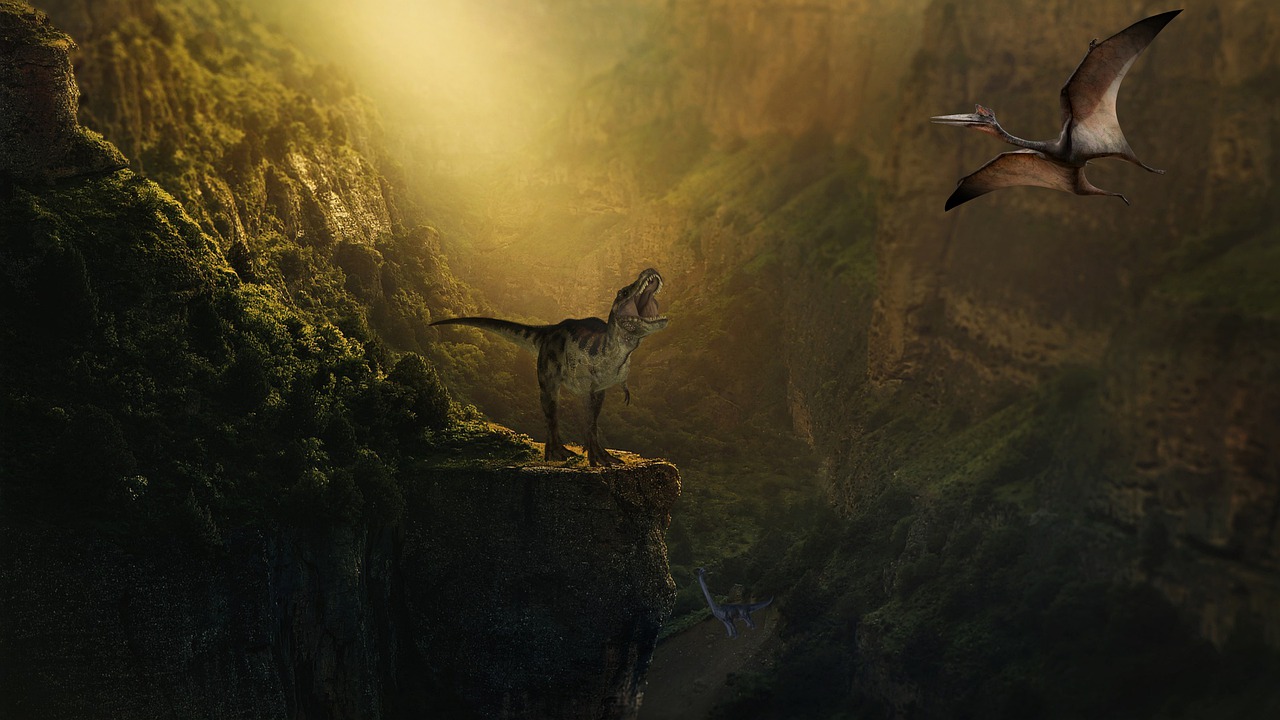 Dinosaurs Mountains Landscape - jcoope12 / Pixabay