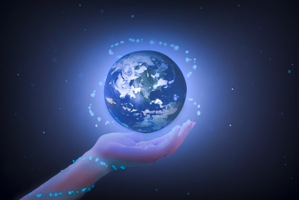 Earth Space Hand World Light Glow  - ShadeFx / Pixabay