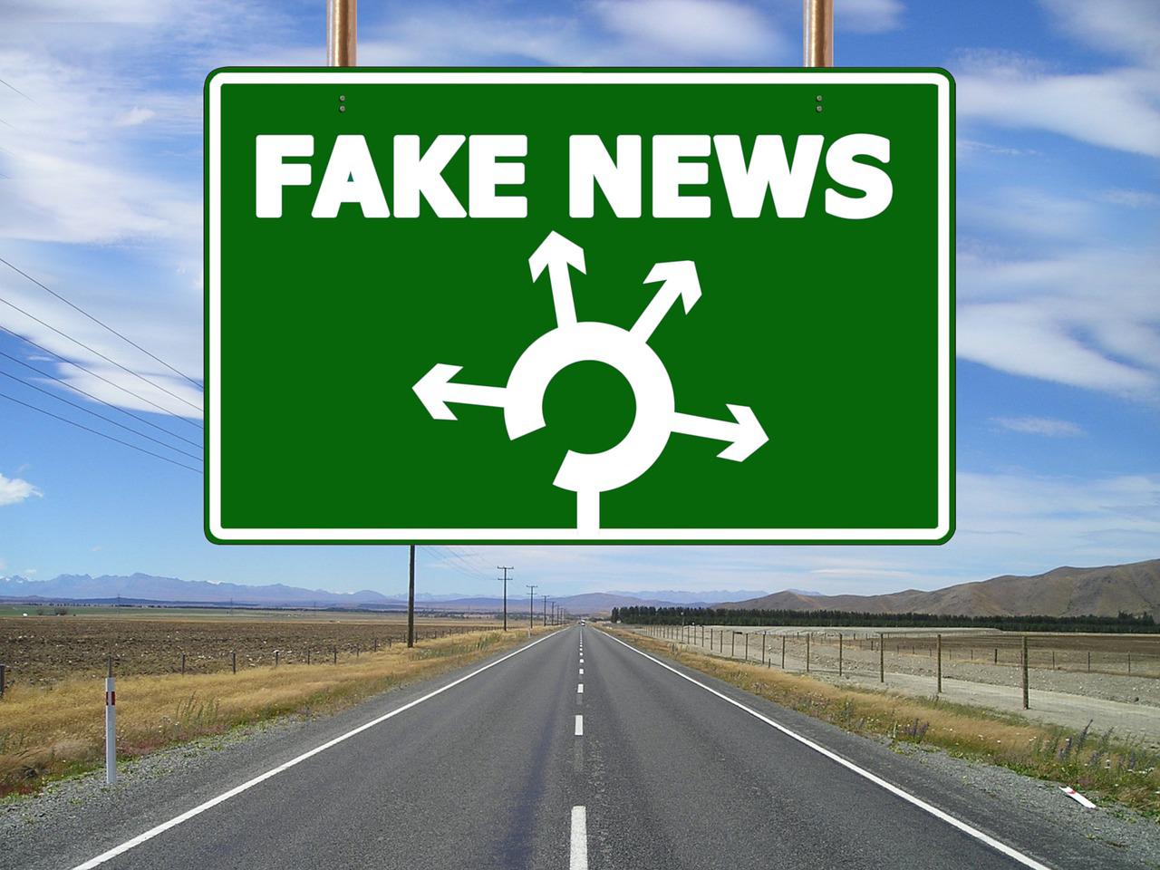 fake news hoax highway road sign 3843976