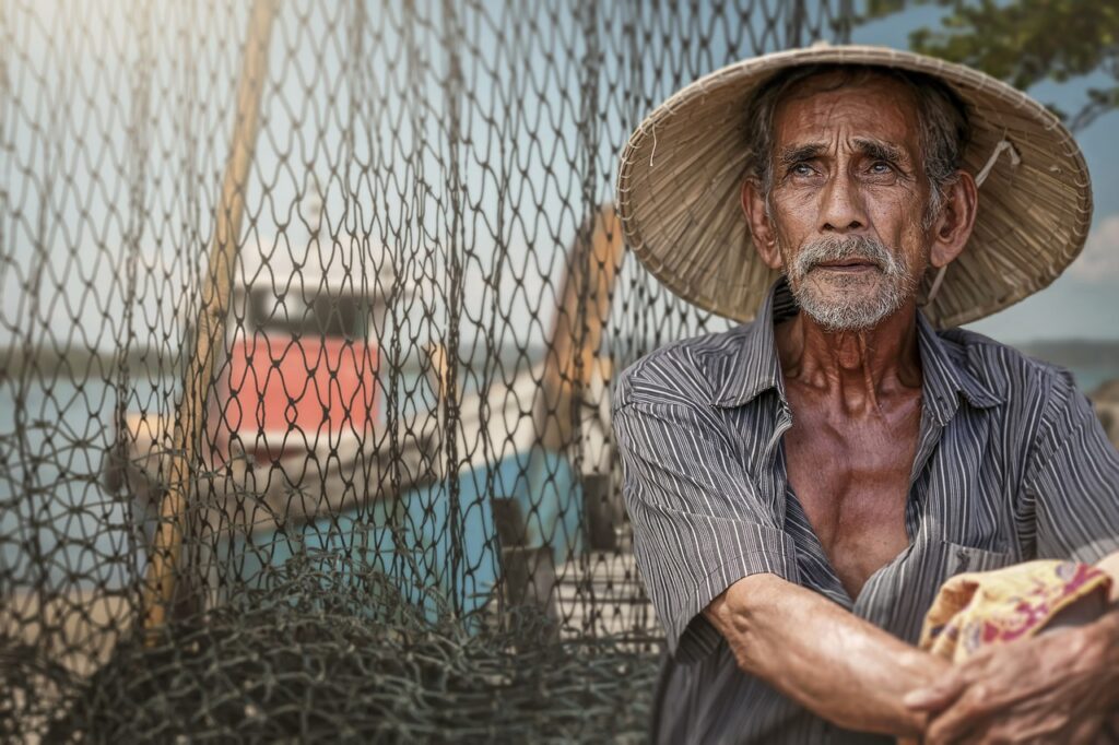 Fisherman Old Man Net Senior  - suhkryfoto017 / Pixabay