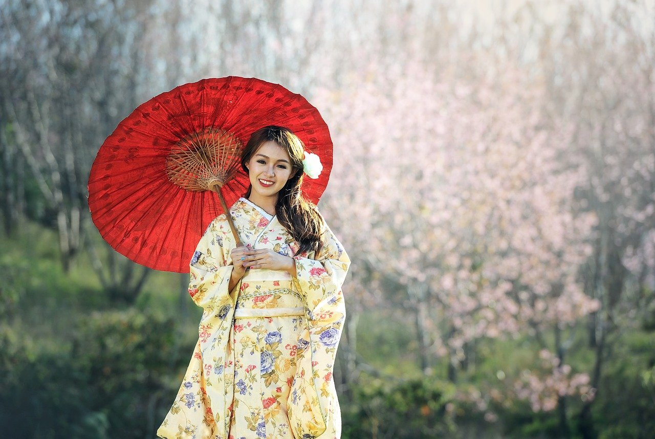 Geisha Kimono Umbrella Parasol  - sasint / Pixabay