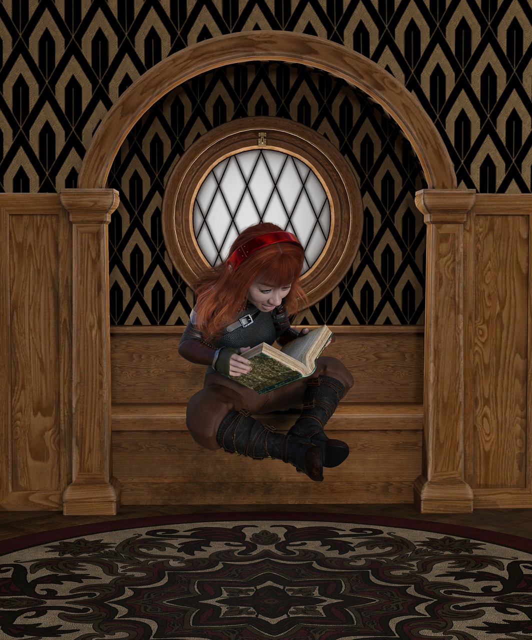 Girl Book Room Bench Fantasy - jcoope12 / Pixabay