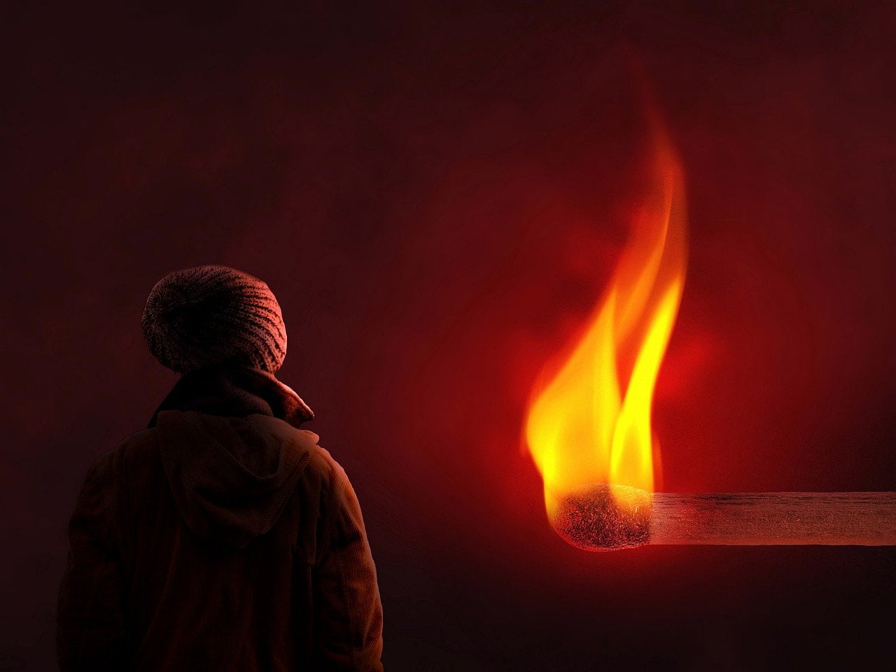 Girl Fire Flame Match Abstract  - Syaibatulhamdi / Pixabay