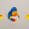 blue red and yellow duck toy