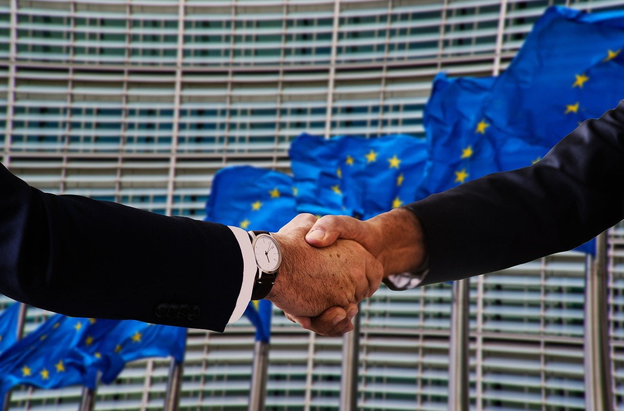 Handshake Shaking Hands Europe Flag  - geralt / Pixabay
