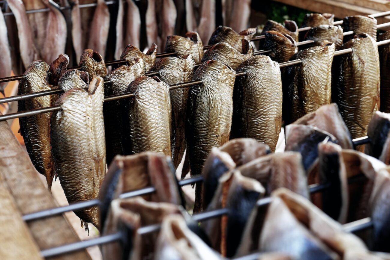 photo of skewered fish