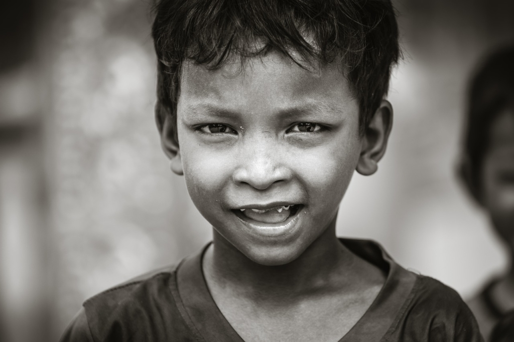 Kid Boy Happy Portrait Monochrome  - seriy2453 / Pixabay