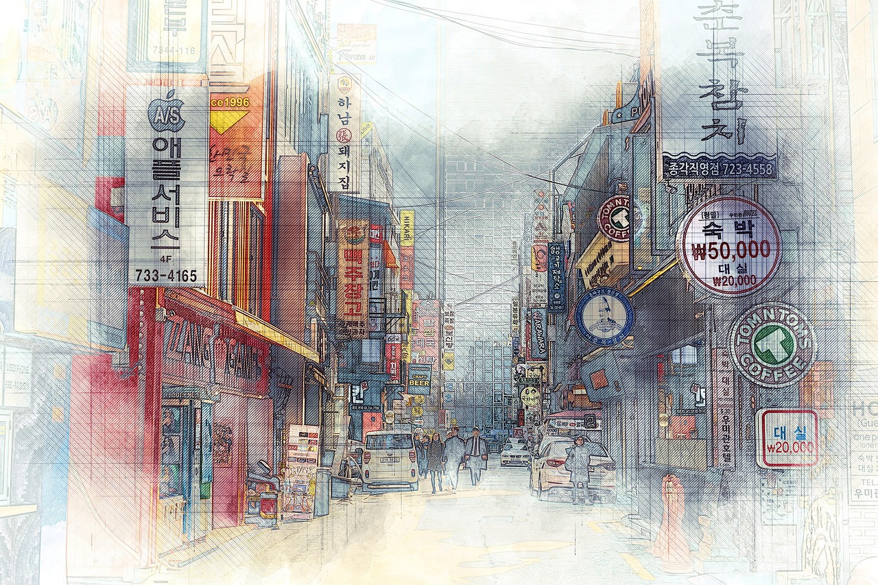 Korea Street Photo Art City Road  - Thanh_Nguyen_SLQ / Pixabay