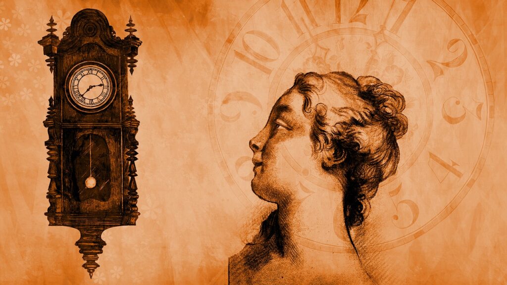 Lady Time Clock Head Profile  - chenspec / Pixabay