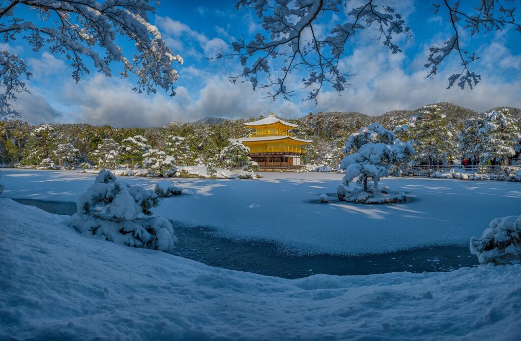 Landscape Snow Scene Kinkaku Ji  - KANENORI / Pixabay