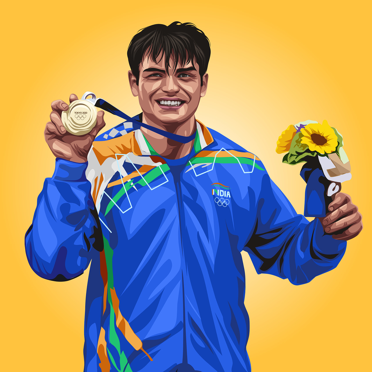 Man Athlete Neeraj Chopra Olympics - Creativehatti / Pixabay
