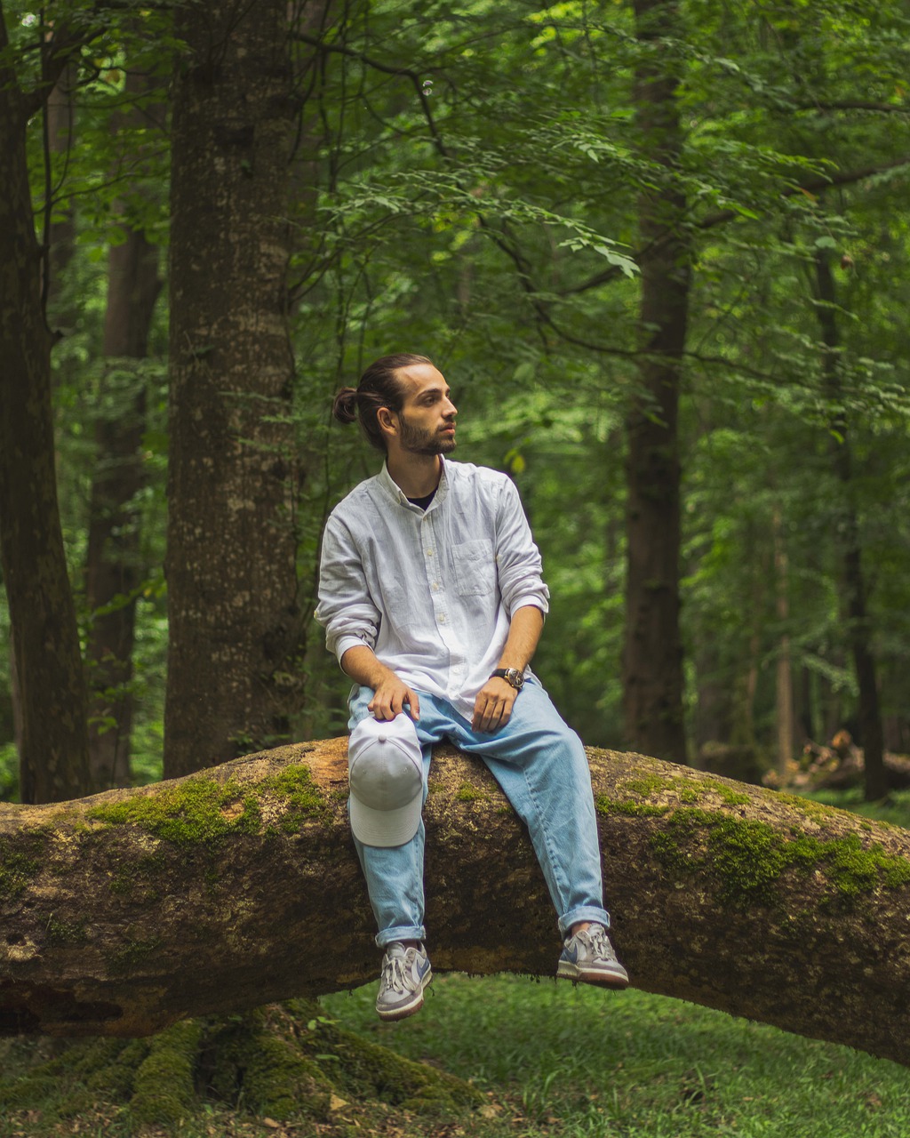 Man Forest Log Woods Nature  - soroushghalenovi / Pixabay