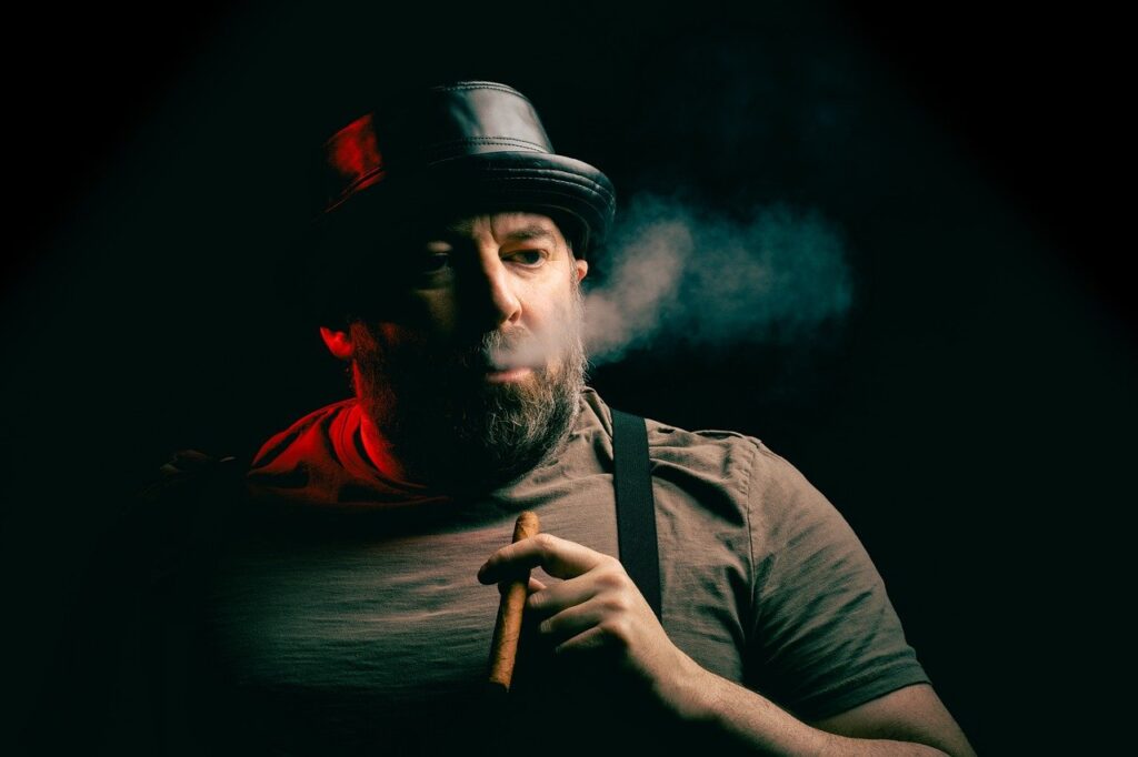 Man Hat Cigar Smoking Portrait  - leemurry01 / Pixabay
