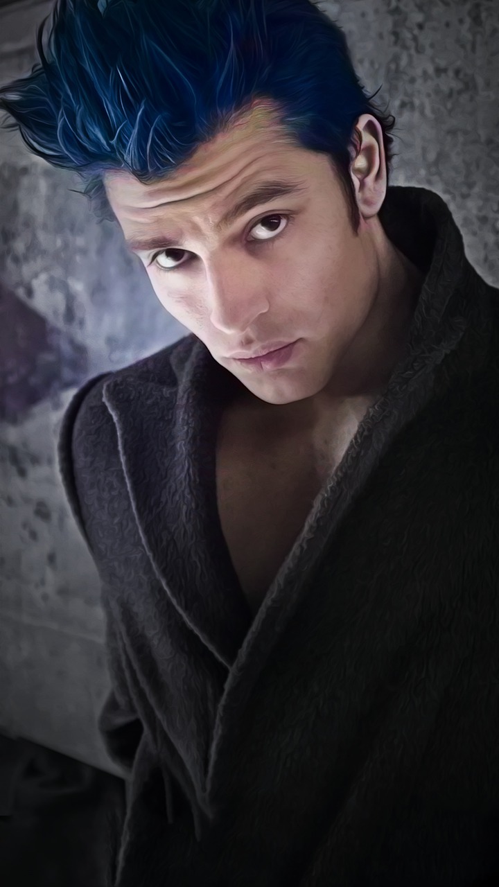 Man Model Blue Hair Face Jacket  - Prettysleepy / Pixabay