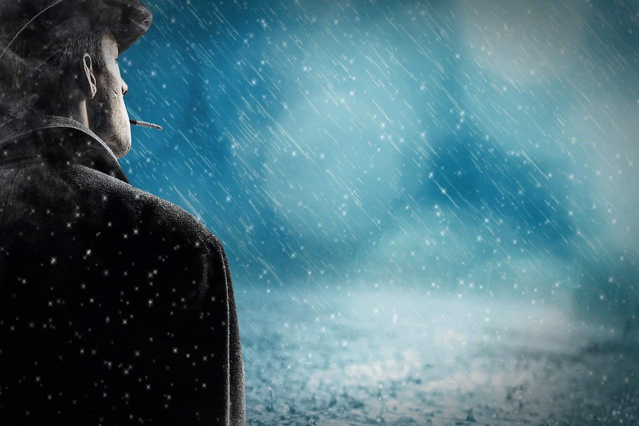 Man Rain Snow Rain Alone Cigarette - pixel2013 / Pixabay