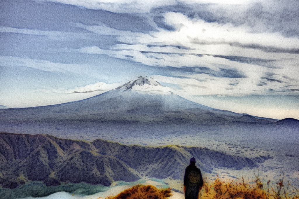 Mount Fuji Painting Mountain Nature  - ArtTower / Pixabay