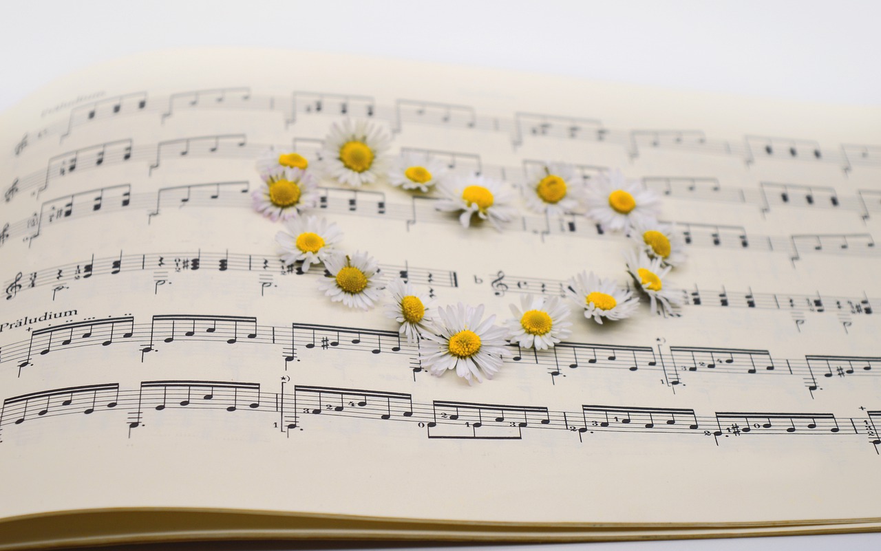 Music Daisy Sheet Music Heart - neelam279 / Pixabay