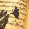 music sheet in a shadow flute piano 5117328