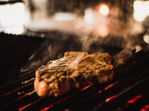 selective focus photography of grilled meat