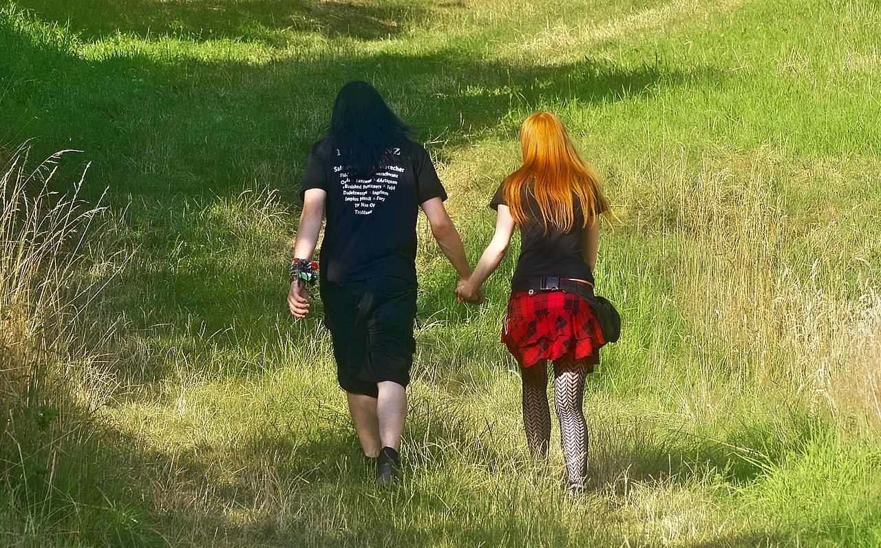 Pair Holding Hands Walk Punk Nerd  - anaterate / Pixabay