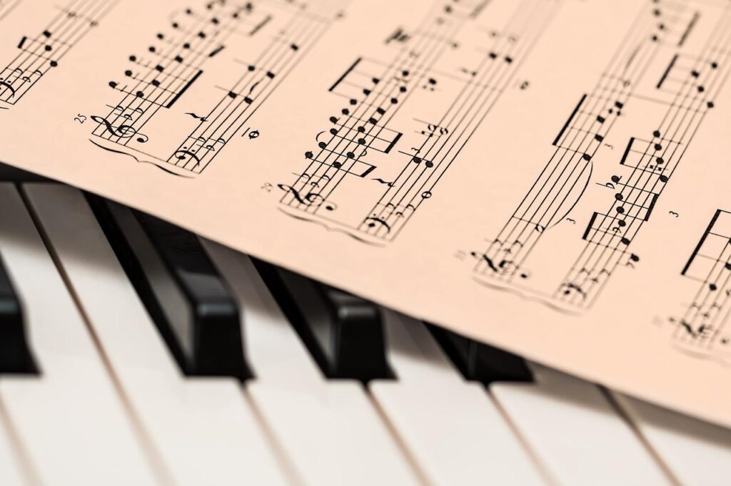 piano sheet music music keyboard 1655558