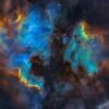blue and black galaxy digital wallpaper