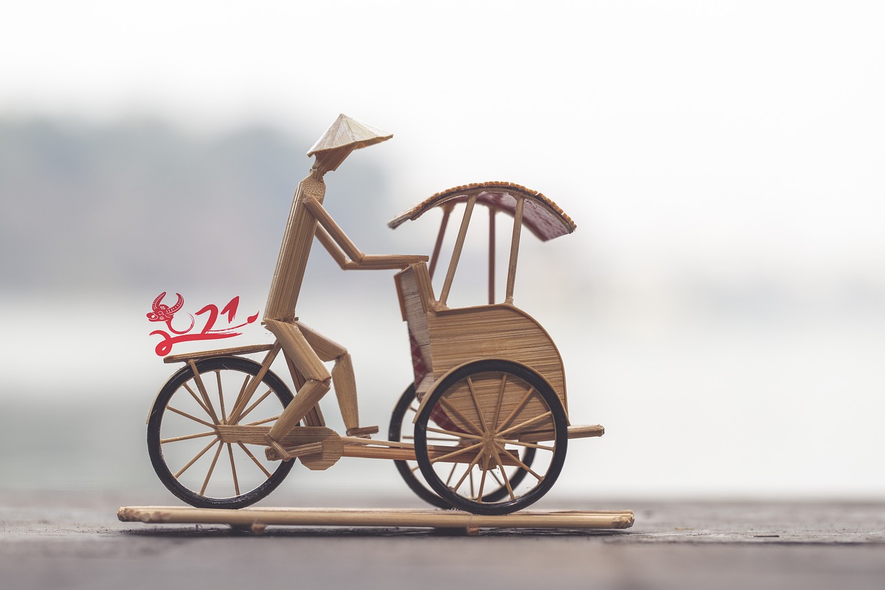 Rickshaw Figure Handmade Vietnamese  - vuxoan / Pixabay