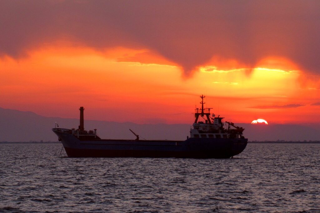 Ship Sunset Clouds Container Cargo  - papazachariasa / Pixabay