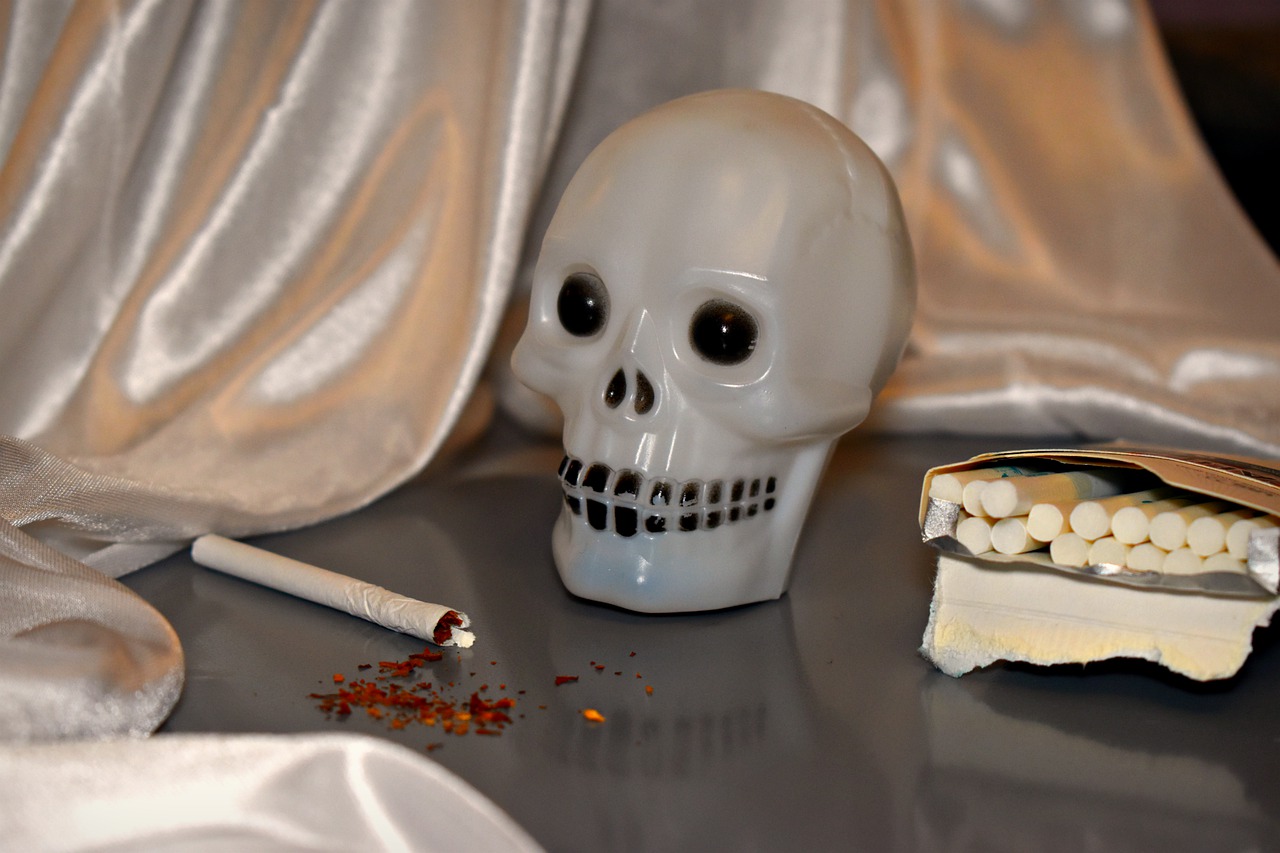 Skull Cigarettes Harmful Dangerous  - NomeVisualizzato / Pixabay