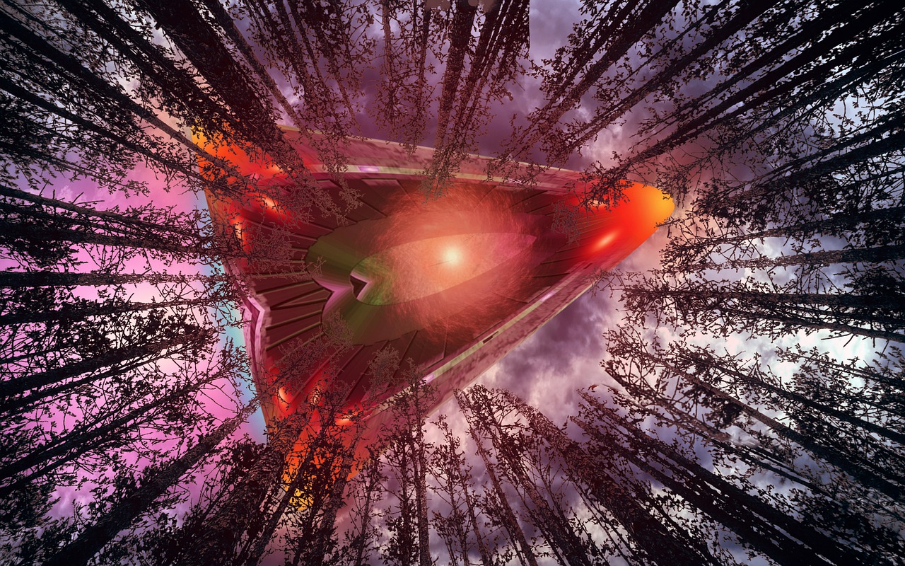 Spaceship Ufo Aliens Trees Woods  - ParallelVision / Pixabay