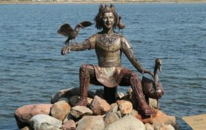 statue figure bronze njrr njord 514829