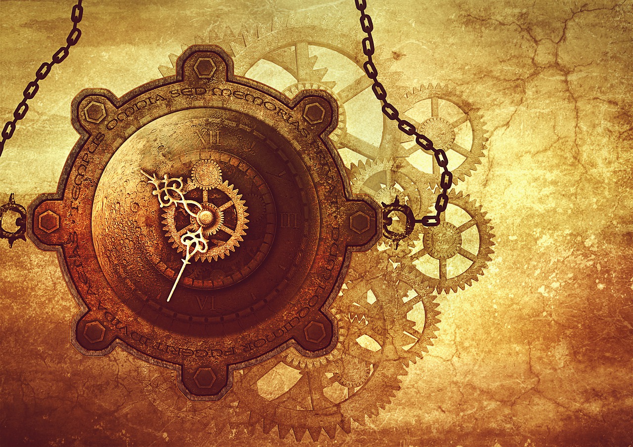 Steampunk Clock Gears Chains  - Darkmoon_Art / Pixabay