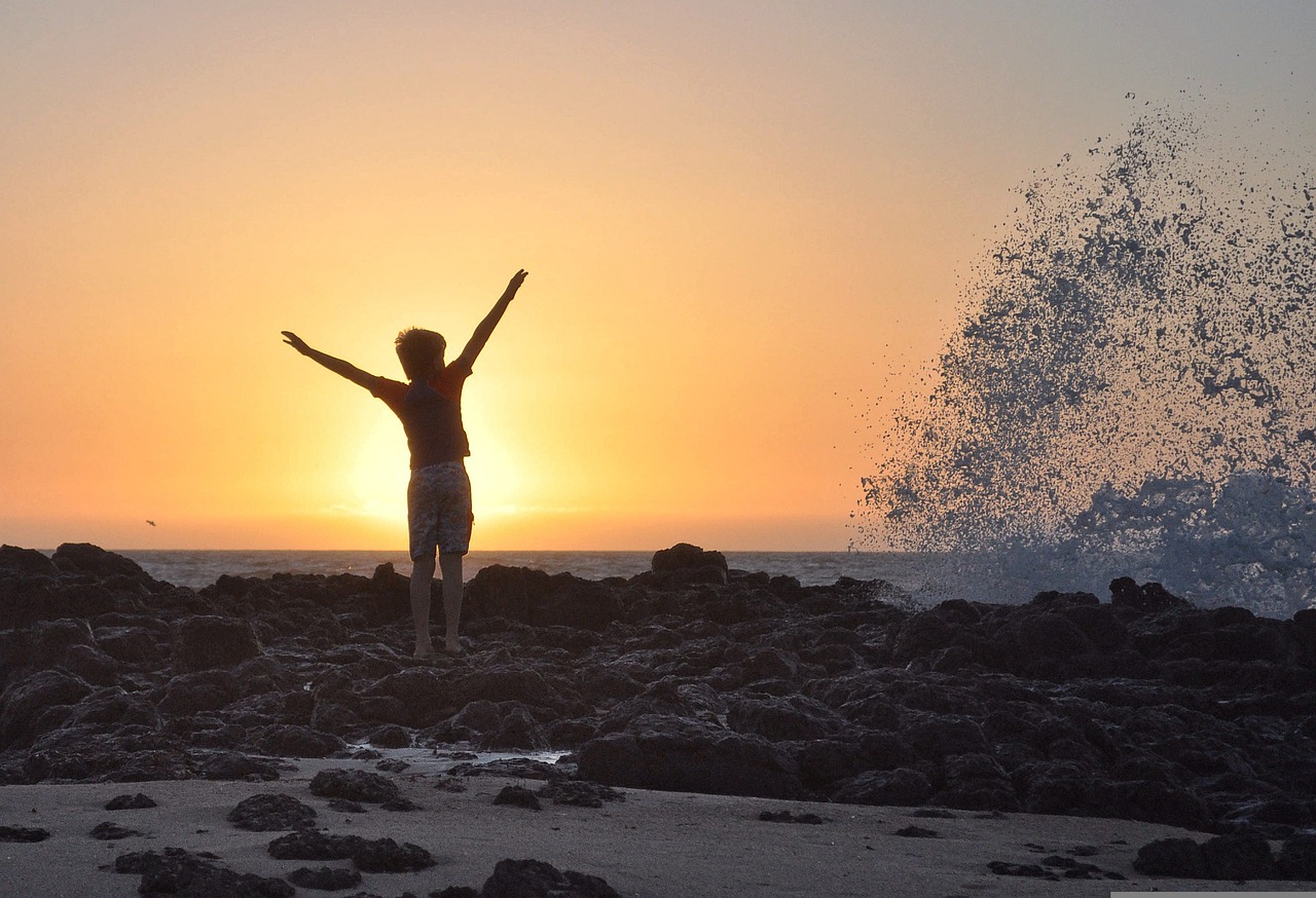 sunset beach water sky dusk 4553145