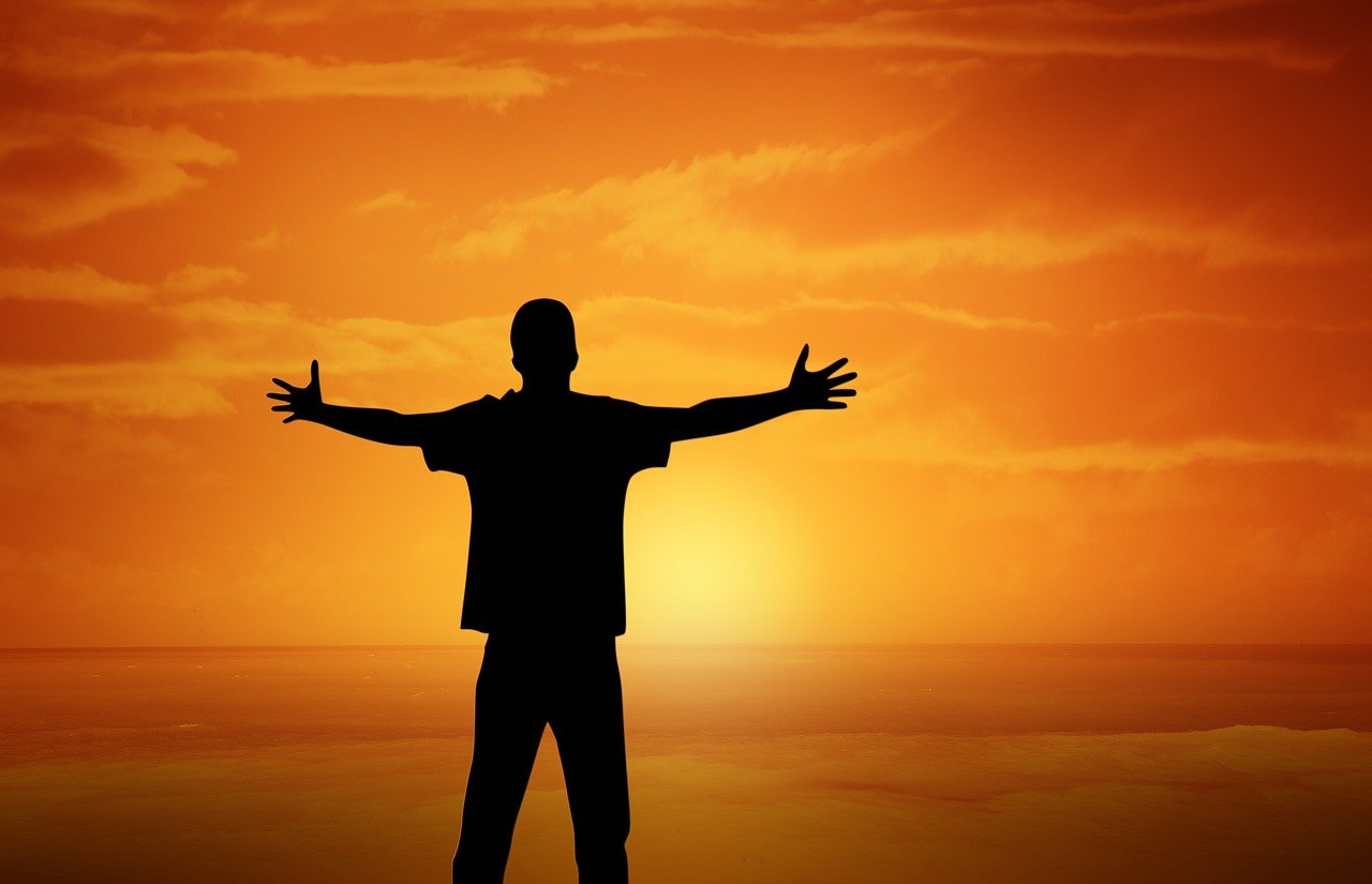 Sunset Boy Open Arms Gesture  - geralt / Pixabay