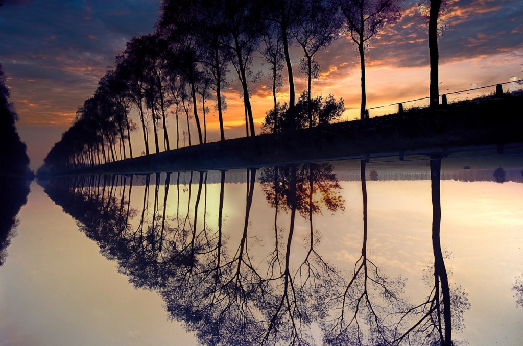 Sunset Lake Trees Landscape Autumn  - JATBLAD / Pixabay