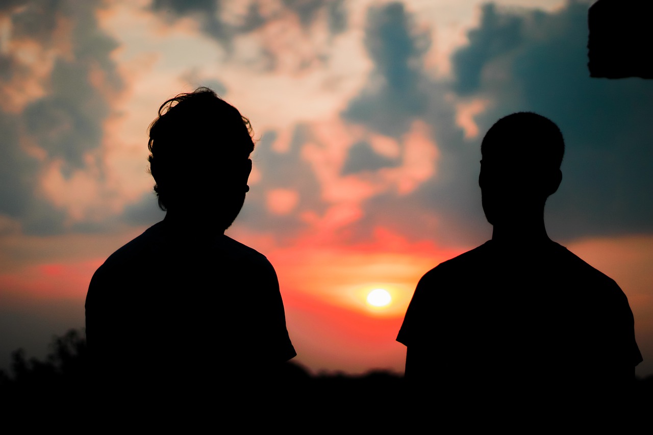 Sunset Men Friends Silhouette  - kushal_sarkar / Pixabay